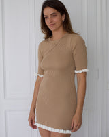 mini knit dress beige