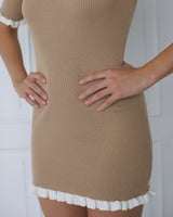 mini knit dress beige