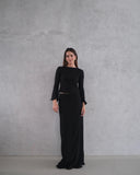 Texture two piece dress black