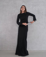 Texture two piece dress black