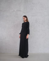 Texture two piece dress black