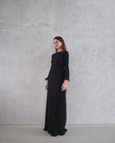 Texture two piece dress black