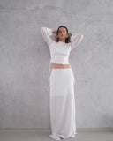 Texture two piece dress white