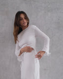 Texture two piece dress white