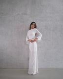 Texture two piece dress white