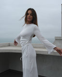 Texture two piece dress white