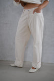 Jean High & Low Beige