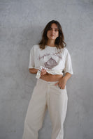 Jean High & Low Beige